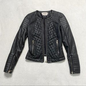 ZARA Trafaluc - Black Moto Faux Leather Jacket